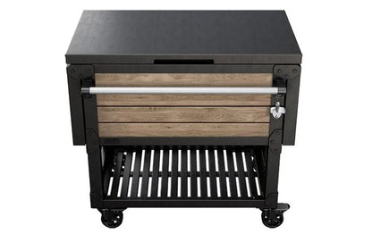 Signature Patio Cooler and Beverage Cart - Ashwood Brown