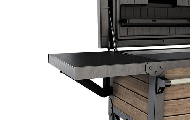 Signature Patio Cooler and Beverage Cart - Ashwood Brown