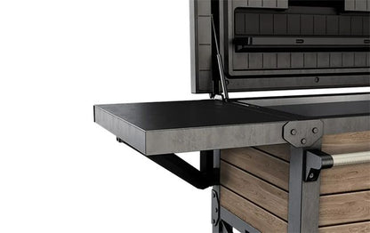 Signature Patio Cooler and Beverage Cart - Ashwood Brown