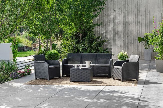 Rosalie 5 seater lounge set with storage table - Grey