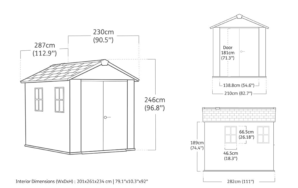 Signature Apex Shed 7.5x9ft - Ashwood Brown