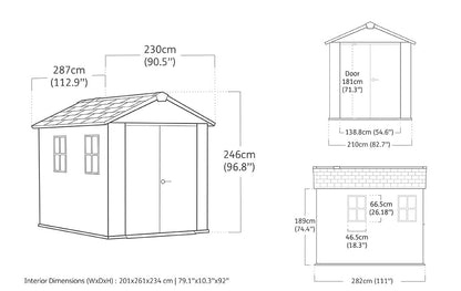 Signature Apex Shed 7.5x9ft - Ashwood Brown