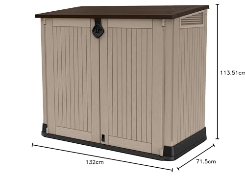 Keter Store it Out Midi Wheelie Bin Box Beige / Brown