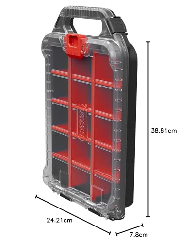 Keter Stack n' Roll Modular DIY Half Organiser, Removable Bins, Stackable, Lightweight, Durable, Water Resistant, Black