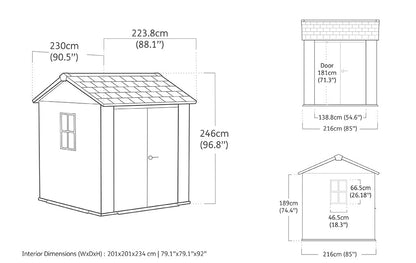 Signature Apex Shed 7x7.5ft - Ashwood Brown