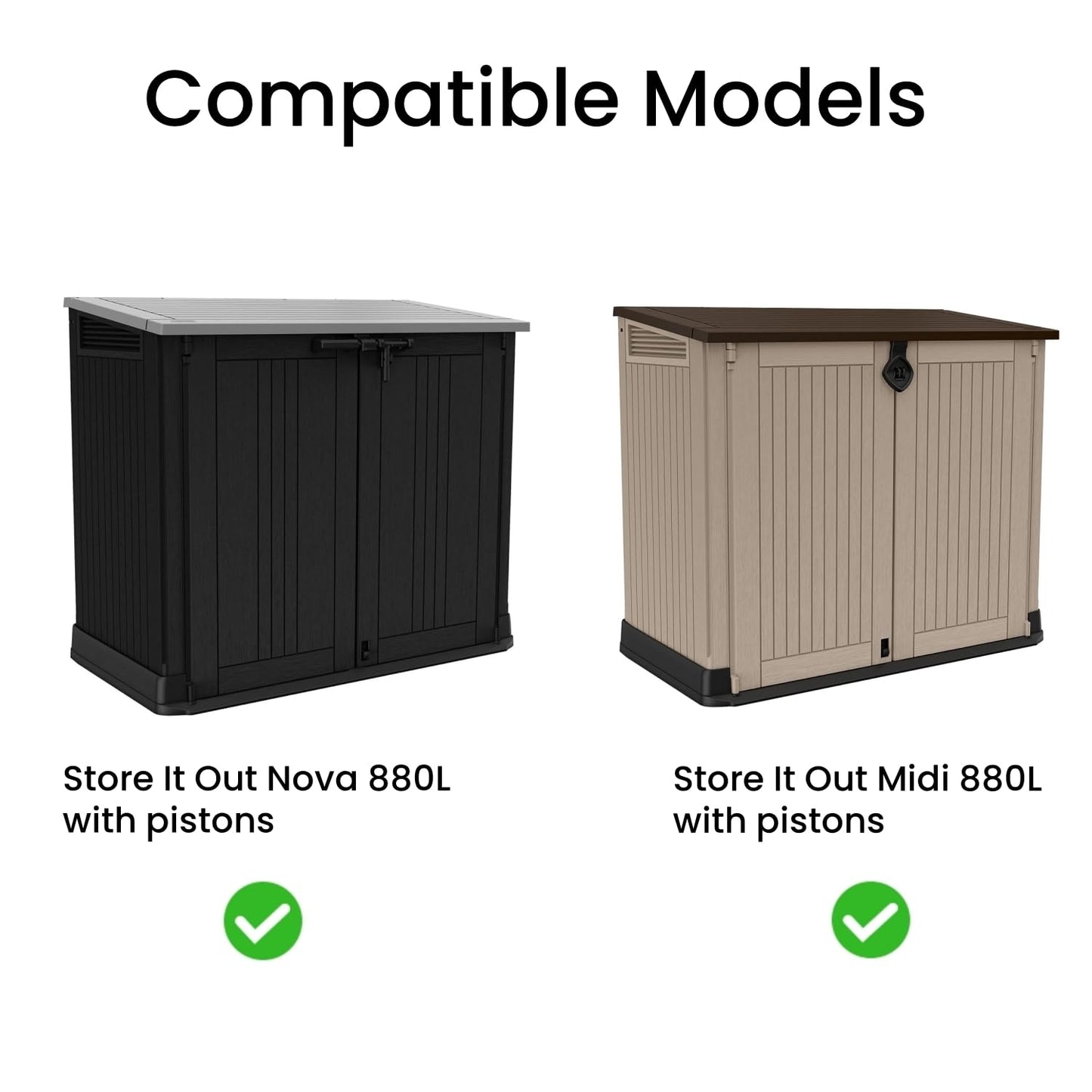 HOOMWELL Pack of 1 Hydraulic Gas Strut Replacement Lid Bracket for Keter Store it Out Midi SIO Nova 880L Box W26P Piston Hinge