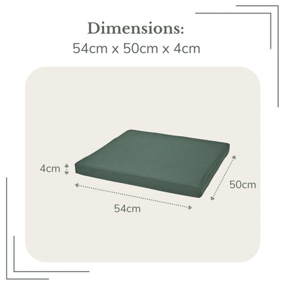 Waterproof Chair Cushion For Rattan Furniture - Outdoors Seat Pads Cushion Pad For Keter CORFU - 54x50x4cm - Removable Cover, Water Resistant Material, Foam - Garden Patio Coffee Shop - Dark Green