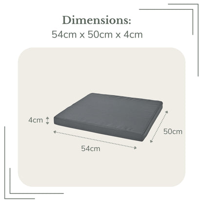 Waterproof Chair Cushion For Rattan Furniture - Outdoors Seat Pads Cushion Pad For Keter CORFU - 54x50x4cm - Removable Cover, Water Resistant Material, Foam - Garden Patio Coffee Shop - Graphite