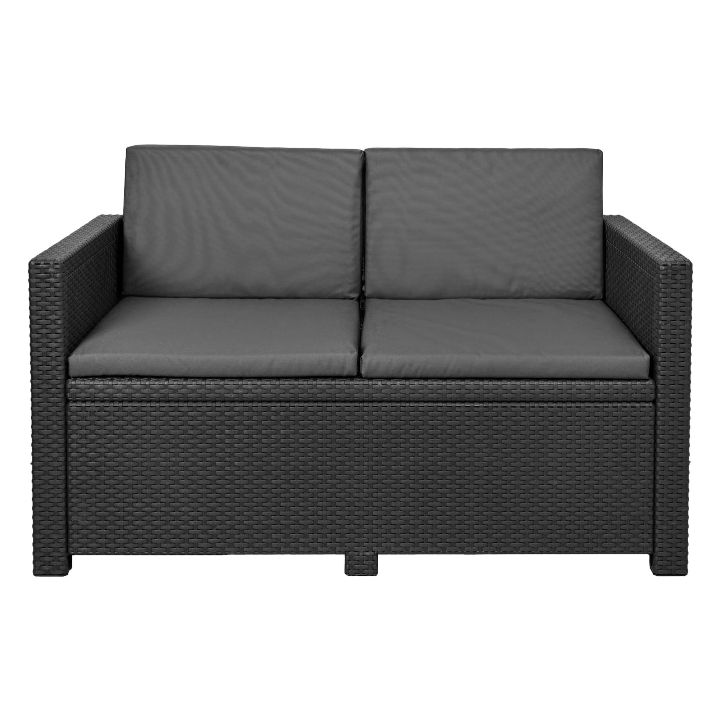 SOFTILLO Waterproof Outdoor Seat Cushions Pad for Keter Allibert Monaco - Comfy Set Cushion Pads For Patio Rattan Furniture - Removable Cover - Water Resistant Material, Foam - 8 Piece - Graphite