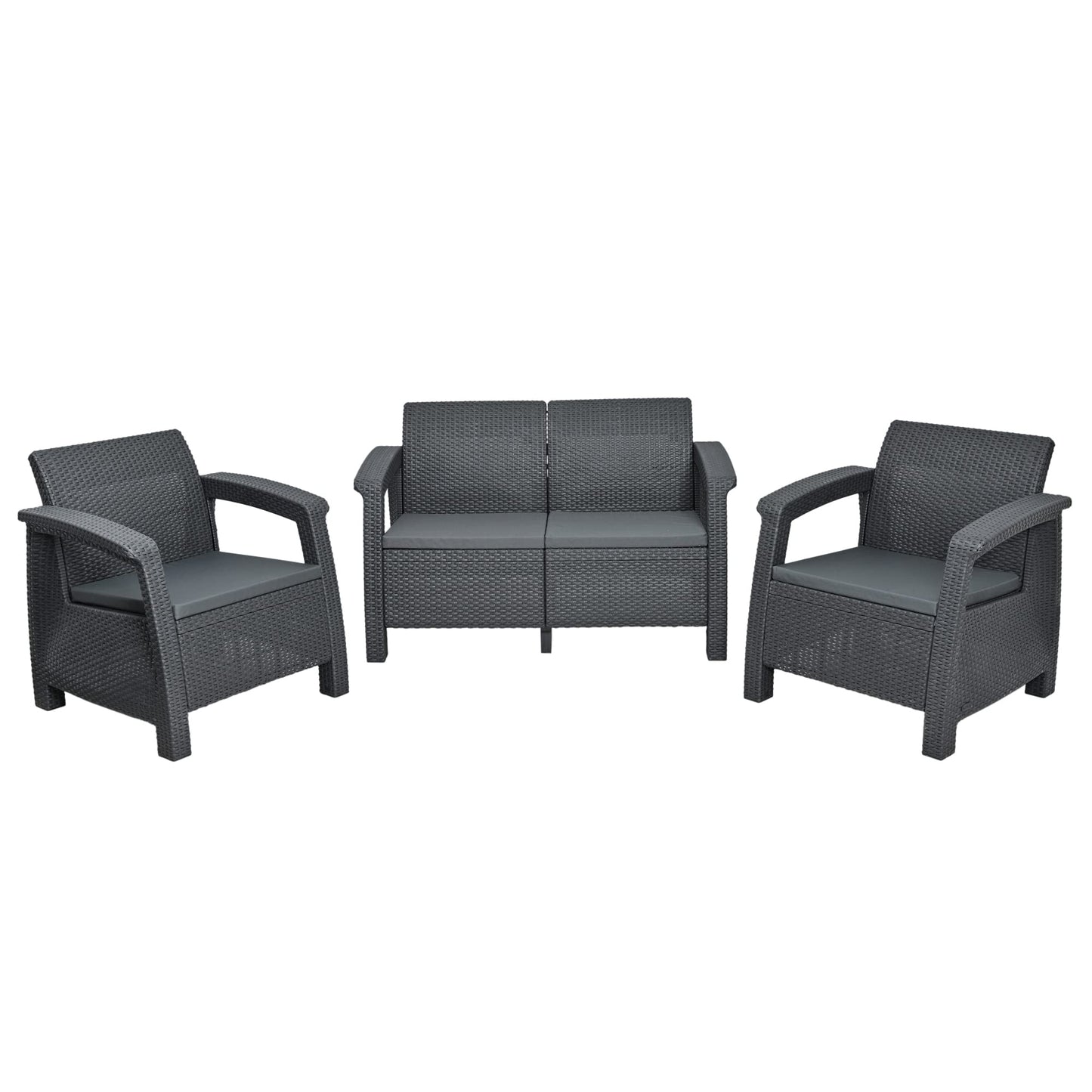 Waterproof Chair Cushion For Rattan Furniture - Outdoors Seat Pads Cushion Pad For Keter CORFU - 54x50x4cm - Removable Cover, Water Resistant Material, Foam - Garden Patio Coffee Shop - Graphite