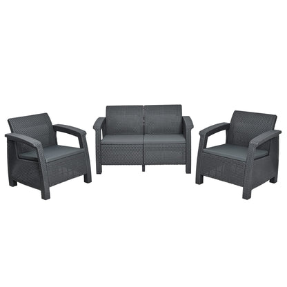 Waterproof Chair Cushion For Rattan Furniture - Outdoors Seat Pads Cushion Pad For Keter CORFU - 54x50x4cm - Removable Cover, Water Resistant Material, Foam - Garden Patio Coffee Shop - Graphite