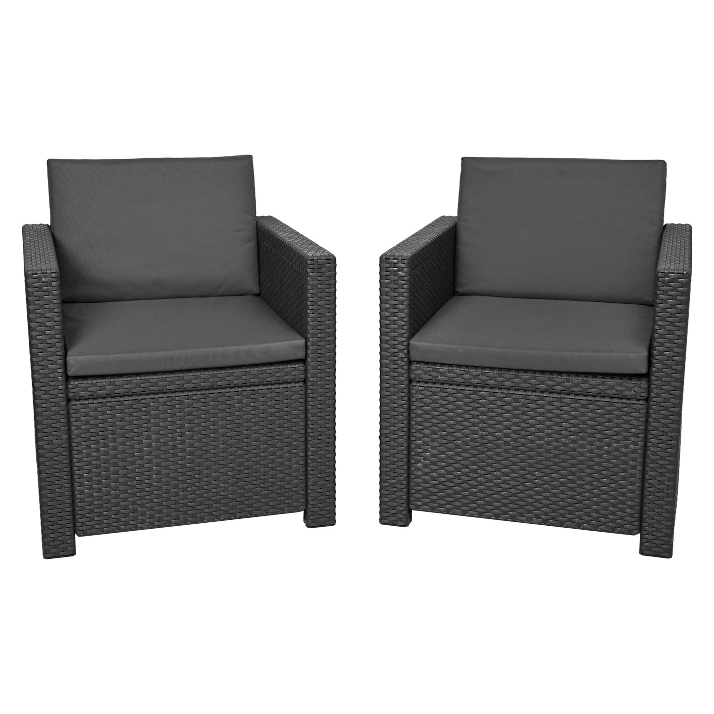 SOFTILLO Waterproof Outdoor Seat Cushions Pad for Keter Allibert Monaco - Comfy Set Cushion Pads For Patio Rattan Furniture - Removable Cover - Water Resistant Material, Foam - 8 Piece - Graphite