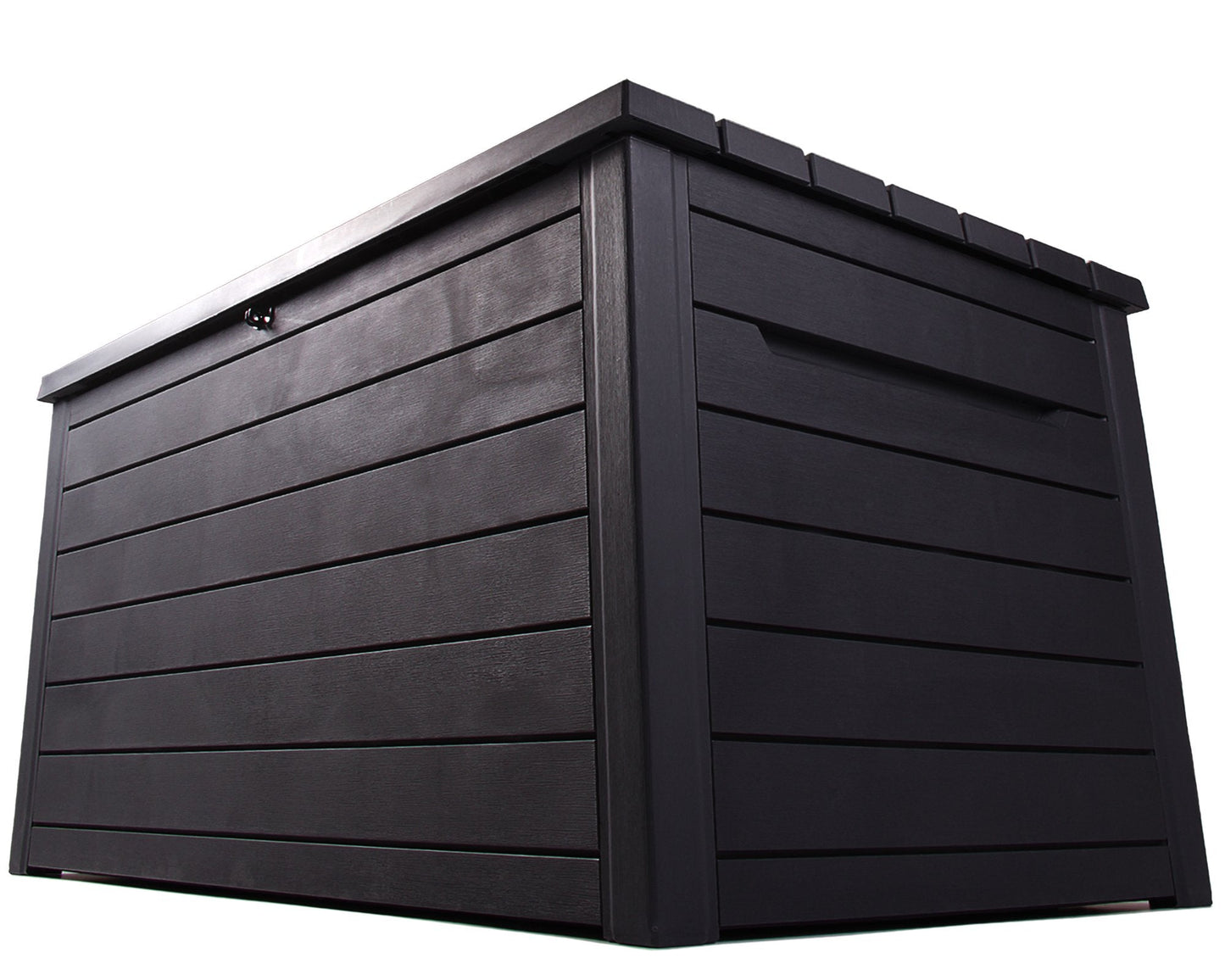 Keter Ontario XXL Cushion Box, Storage Box, Anthracite, 870 Litres, Wood Look with Gas Pressure Springs, Approx. 146 x 82 x 86 (H) cm
