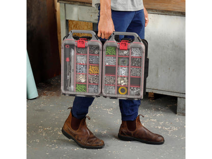 Keter Stack n' Roll Modular DIY Half Organiser, Removable Bins, Stackable, Lightweight, Durable, Water Resistant, Black