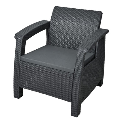 Waterproof Chair Cushion For Rattan Furniture - Outdoors Seat Pads Cushion Pad For Keter CORFU - 54x50x4cm - Removable Cover, Water Resistant Material, Foam - Garden Patio Coffee Shop - Graphite