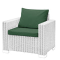 1,2 or 3 Seater Replacement Seat Cushion Pads for Keter Allibert California Rattan Outdoor Furniture | Water Resistant Rattan Patio Set Sofa Cushions Pads (Armchair, Bottle Green)
