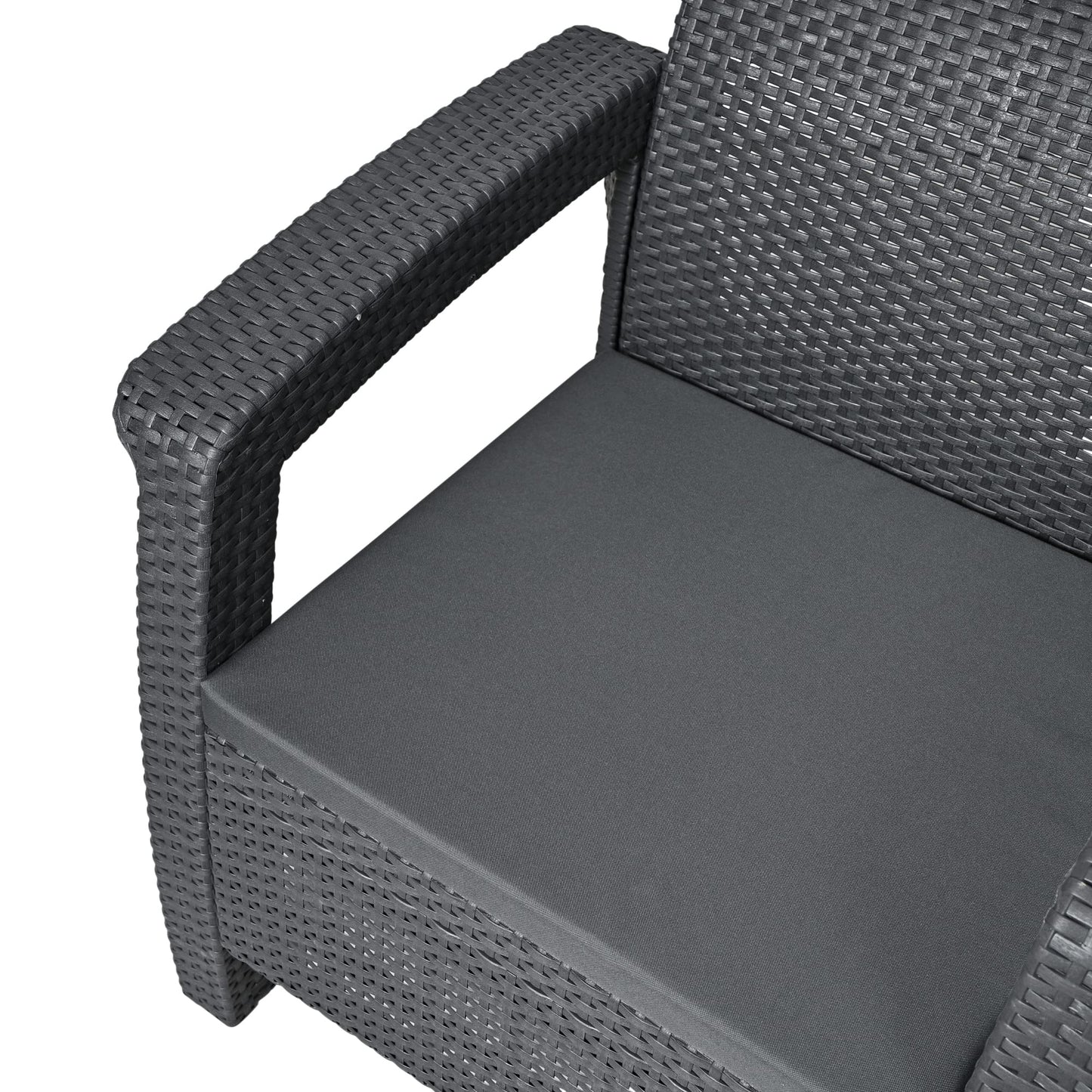 Waterproof Chair Cushion For Rattan Furniture - Outdoors Seat Pads Cushion Pad For Keter CORFU - 54x50x4cm - Removable Cover, Water Resistant Material, Foam - Garden Patio Coffee Shop - Graphite
