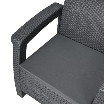 Waterproof Chair Cushion For Rattan Furniture - Outdoors Seat Pads Cushion Pad For Keter CORFU - 54x50x4cm - Removable Cover, Water Resistant Material, Foam - Garden Patio Coffee Shop - Graphite