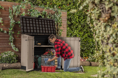 Keter Store it Out Midi Wheelie Bin Box Beige / Brown
