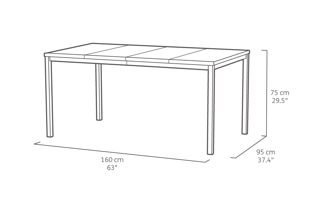 Signature Porto 160cm Table + Elisa Dining Chair, Set of 6 - Ashwood Brown
