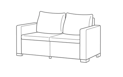 California 2 Seater Sofa - Grey