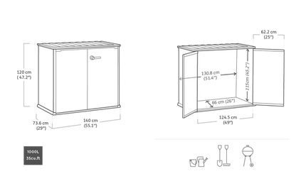 Cortina Bella 1000L Storage Cabinet - Grey