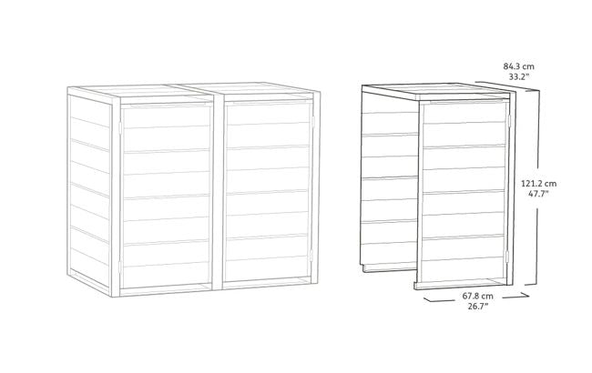 240L Bin Hideaway Extension - Grey