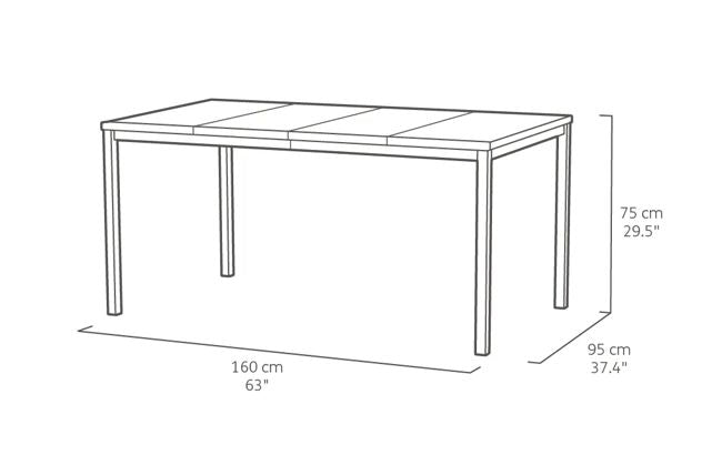 Signature Porto 6 Seater Dining Table - Ashwood Brown
