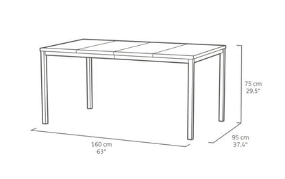 Signature Porto 6 Seater Dining Table - Ashwood Brown