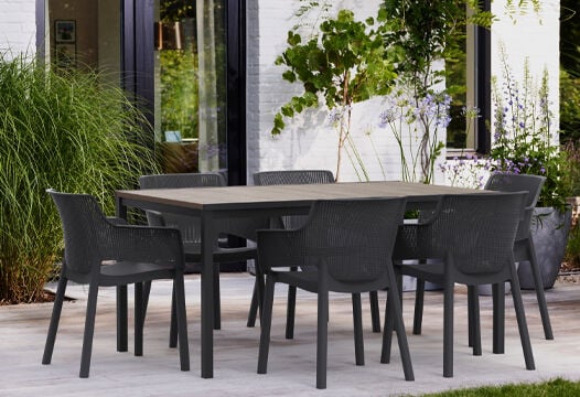 Signature Porto 160cm Table + Elisa Dining Chair, Set of 6 - Ashwood Brown