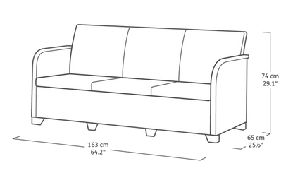 Rosalie 5 seater lounge set with storage table - Grey