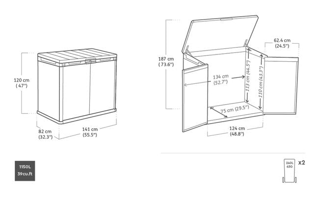 Store It Out Darwin 1150L Storage Box - Ashwood Brown