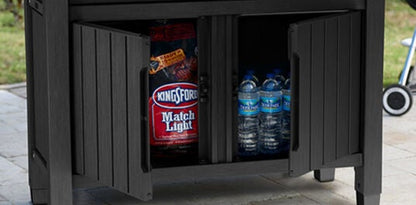 Unity Outdoor Kitchen BBQ Table and Storage Cabinet - Grey