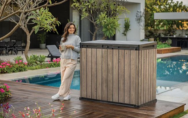 Store It Out Darwin 1150L Storage Box - Ashwood Brown