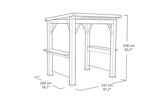 Signature Grill Gazebo - Ashwood Brown