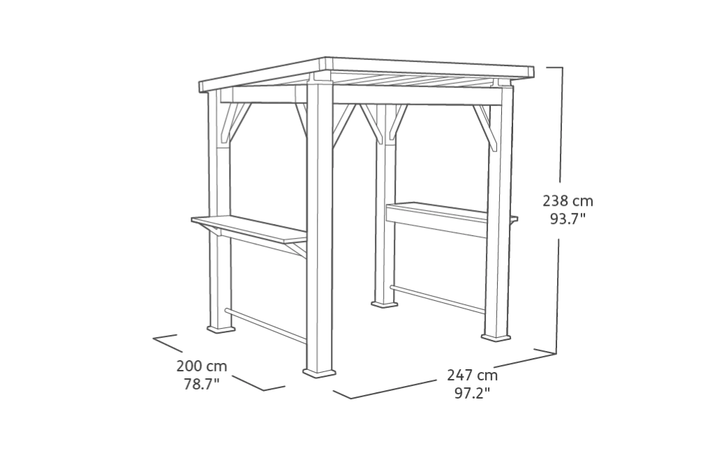 Signature Grill Gazebo - Ashwood Brown